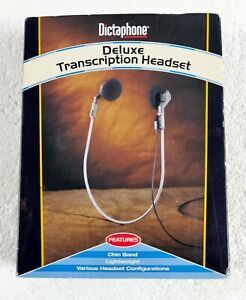 New DICTAPHONE 878844 DELUXE Transcription Headset / Boxed Book Style Sound Set