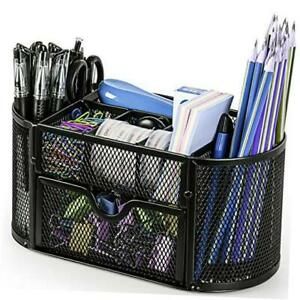Desk Organizer Mesh Desktop Office Supplies Multi-functional Caddy Pen Holder