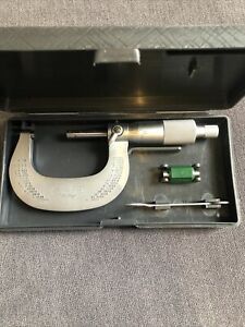 Mitutoyo 101-114 101 Series Outside Micrometer, 1 to 2&#034;, Ratchet Stop