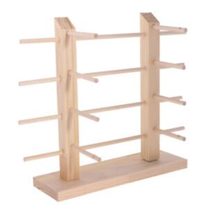 Double Row DIY Demountable Wood Sunglasses Display Stand Shelf Rack 4 Tiers