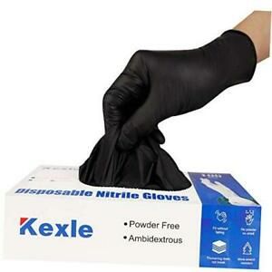 Nitrile Disposable Gloves Pack of 100, Latex Free Safety Working X-Large Black