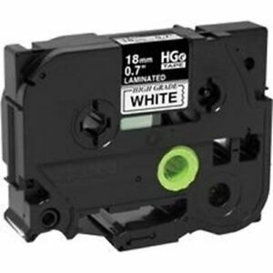 Brother 18mm (0.7&#034;) Black on White HGe Tape with Standard Adhesive 8m (26.2 ft)