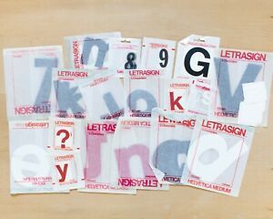 LETRASIGN Lot: Letters and Numbers White, Red, Black Stickers Letraset vinyl
