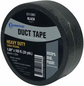 Black Duct Tape Cambridge Duct Tape Black 1.88-in X 35-yd Contractor Quality