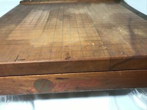 Vintage Ingento #4 Cast Iron and Wood 12&#034; Desktop Paper Cutter School Home USA