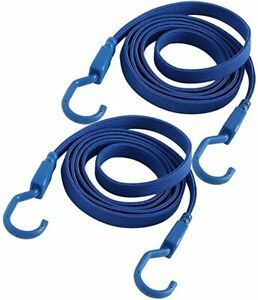 2PK 77 Inch Flat Bungee Cord Straps for Hand Truck (Blue)