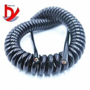 4-core spiral power cord 20AWG 24AWG 17AWG 14AWG 2.5 m 5 m 7.5 m black spring po