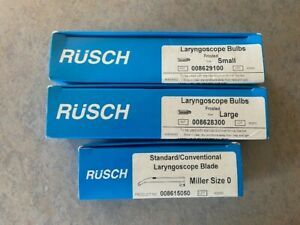 New Rusch Laryngoscope Blade Miller Size 0 small and large bulbs