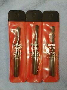(3) NOS Rawl A-Taper Carbide Drills 0710 1/4&#034; X 4&#034; , 2&#034; Usable, Drill