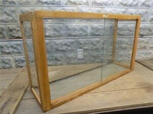 Wooden Framed Glass Vintage Showcase, Country General Store Countertop Display p