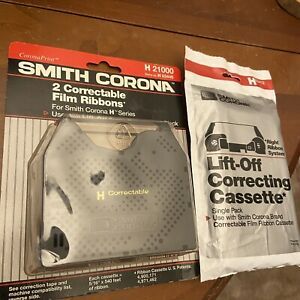 Smith Corona Correctable Film Ribbon H 21000 &amp; H 63412 Correcting Cassette