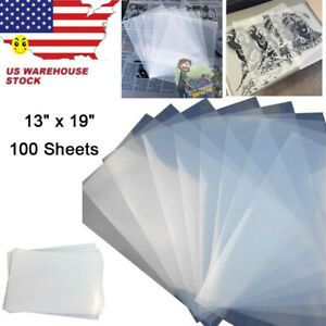 US - 100 Sheets* 13&#034; x 19&#034; Waterproof Inkjet Transparency Film for screen print