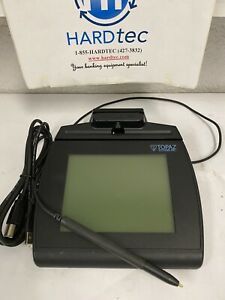 Topaz Signature Capture Pad TM-LBK766SE-HSB-R 4x5 Magnetic Reader &amp; Stylus Pen
