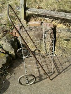 Vintage Wire Folding Laundry Shopping Cart Dennis Mitchell Industries