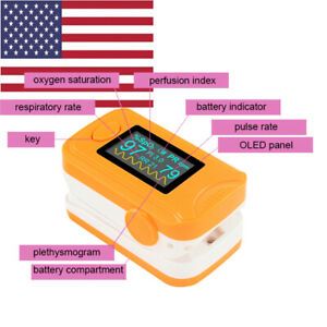 Fingertip Pulse Oximeter  OLED SPO2 PR PI PP Respiration Rate Monitor FDA Home