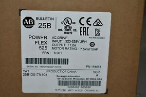 25B-D017N104 ALLEN- BRADLEY POWERFLEX 525 AC DRIVE 10HP  480 VOLT 2020