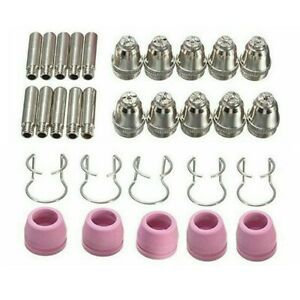 30X For SG-55 AG-60 Kit Plasma Cutter Torch Electrode Tips Nozzle Cup Guide Rail
