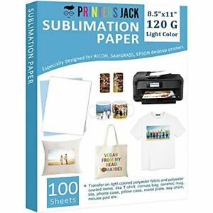 Printers Jack Sublimation Paper - 8.5 x 11 Inches, 100 Sheets for Any Epson Sawg