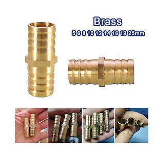 Brass Straight Hose Joiner Barbed Connector Air Fuel Water Pipe Tubing 5mm-25mm