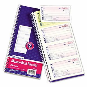 Adams - Wirebound Money/Rent Receipt Books 2 pk.