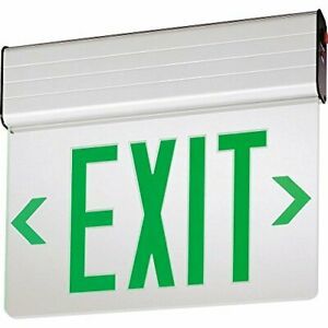 Lithonia Lighting EDG 1 G EL M6 Aluminum LED Emergency Exit Sign 3 watts Green