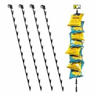 Pack of 4, 12 Station Hanging Merchandise Strips with Hooks, 31” Metal Display