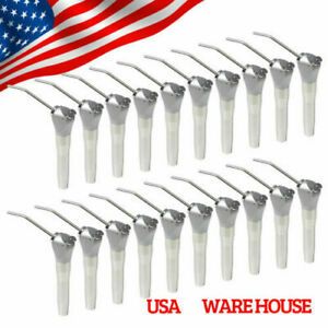 20 Dental Air Water Spray 3 Way Triple Syringe Handpiece w/ 40 Nozzles Tips LSD