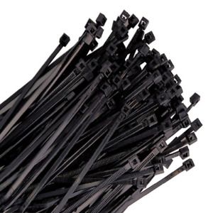 7 In. Black Wire Tie, 50 Lb. Tensile (100-Pack)