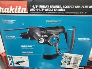 Makita HR2811FX 1-1/8 inch Rotary Hammer Drill with Angle Grinder Combo - NEW