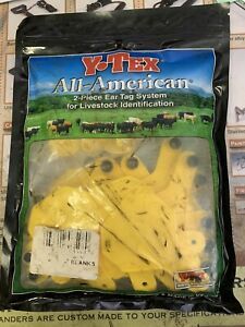 Y-TEX MEDIUM 3-STAR TAGS Calf/Cow Fade Tear Resistant Blank Yellow 25ct Pkg