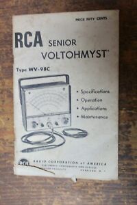 Vintage RCA Senior Voltohmyst Type WV-98C Original Manual