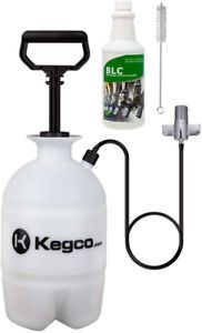 Kegco Deluxe Hand Pump Pressurized Keg Beer Cleaning Kit with 32 Ounce...