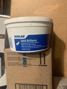 (2 Ea) Ecolab SOLID BRILLIANCE Rinse Additive (2 solid Round Blue Blocks)
