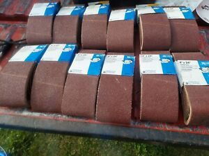 12 5 Packs 60 Sanding Belts Norton 4 X 24 In. 36 Grit Extra Coarse Resin Coated