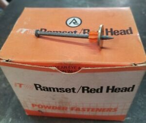 Ramset/Redhead 1524 Box of 100 3&#034; Head Drive Powder Fastener New Drive Pins