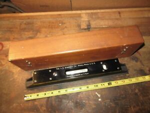 Vintage L S Starrett No. 199 master precision level 15&#034; w/wooden storage case