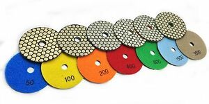 7 Inch Diamond Dry Polishing Pad 8 Granite Stone Marble Glass Ceramic Polish