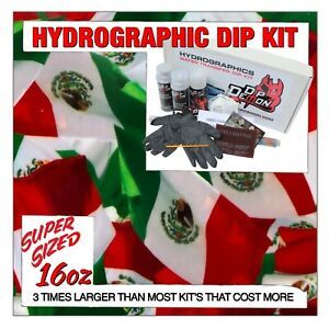 Hydrographic dip kit Flag of Mexico hydro dip dipping 16oz
