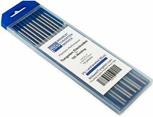 Welding Tungsten Electrodes 2% Lanthanated (Blue, WL20) 10-Pack (3/32&#034;)