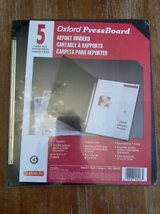 Oxford Pressboard Report Binders 3&#034; Capacity Letter 99406 5 Pack Cover Black