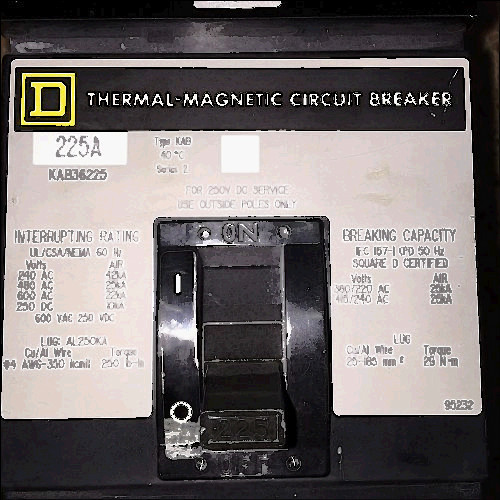 225 amp breaker for sale, Square d kab36225 i line circuit breaker 225 amp 3 pole 600 v