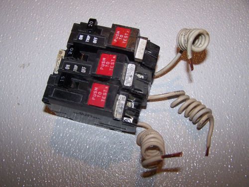 Used 3 15 amp 120 volt general-electric gfic circuit breaker for sale