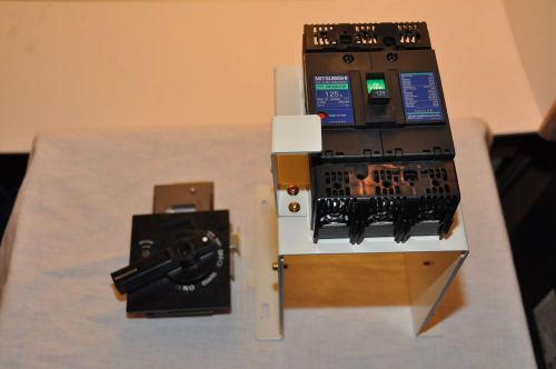 Mitsubishi nf225-cw 600v 125a circuit breaker w/ door mount actuator for sale