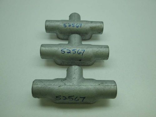 LOT 3 NEW CROUSE HINDS T17 1/2IN NPT 3-WAY TEE CONDUIT D396504