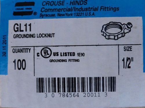 Crouse-hinds gl11 1/2&#034; grounding locknut lot of 72 for sale