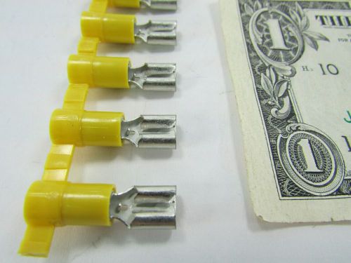 48 panduit yellow 1/4 female electrical quick connector crimp terminals dv10-250 for sale