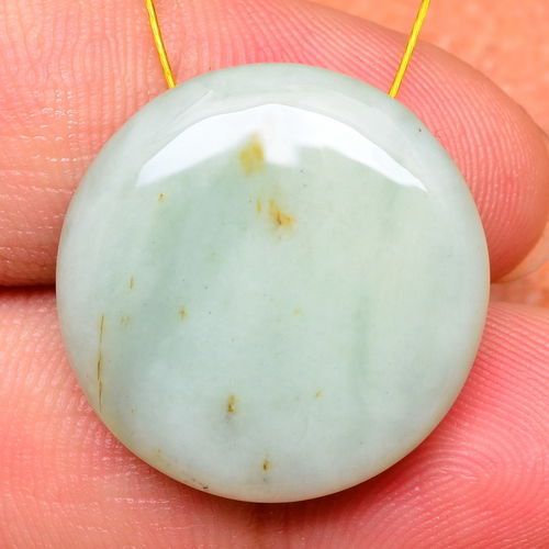 Fabulous! round natural new jade gemstone button 21x21x8mm for sale