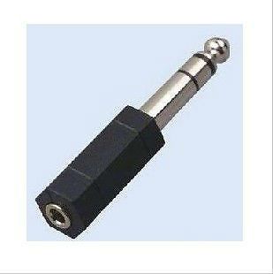 3.5mm female to 1/4 6.5mm male plug stereo adapter converter black silver mo55 for sale