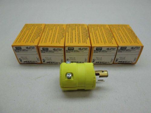 Lot 5 new hubbell hbl4773vy valise twistlock 2p 3wire plug d382936 for sale