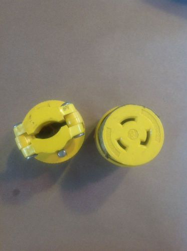 2 Pass &amp; Seymour Yellow Locking Connector NEMA L5-20P Twist Lock 20A 125V L520-C